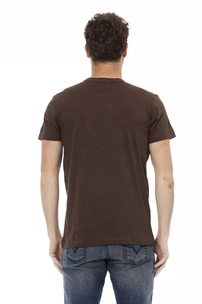 Trussardi Action Brown Cotton Men T-Shirt - Luxe Nova