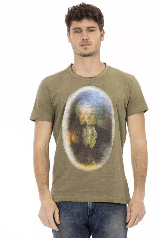 Trussardi Action Green Cotton Men T-Shirt - Luxe Nova
