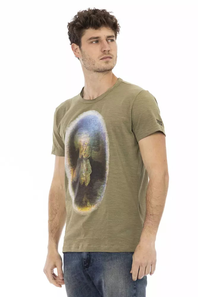 Trussardi Action Green Cotton Men T-Shirt - Luxe Nova