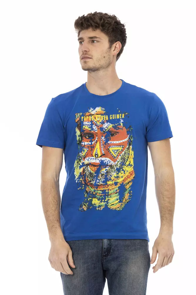 Trussardi Action Blue Cotton Men T-Shirt - Luxe Nova