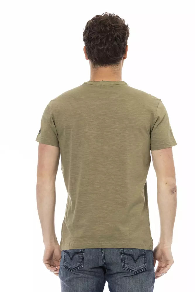 Trussardi Action Green Cotton Men T-Shirt - Luxe Nova