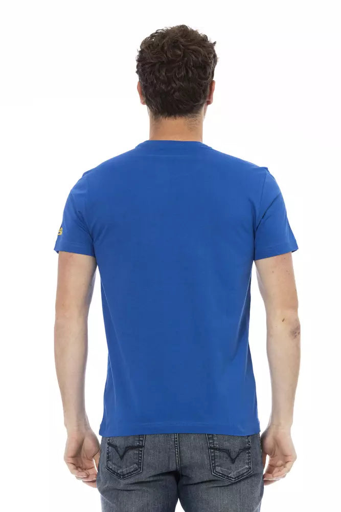 Trussardi Action Blue Cotton Men T-Shirt - Luxe Nova