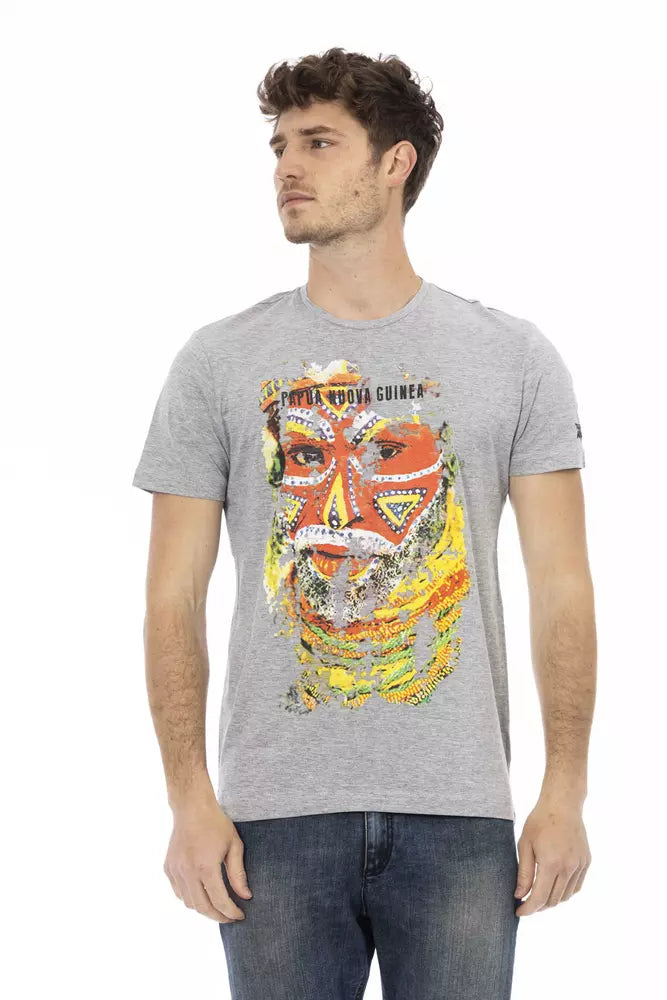 Trussardi Action Gray Cotton Men T-Shirt - Luxe Nova