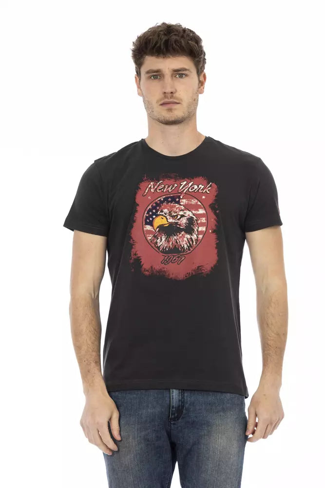 Trussardi Action Black Cotton Men T-Shirt - Luxe Nova
