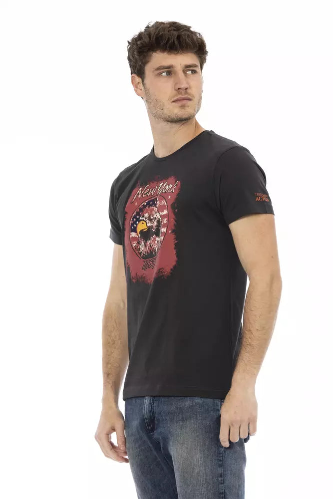 Trussardi Action Black Cotton Men T-Shirt - Luxe Nova
