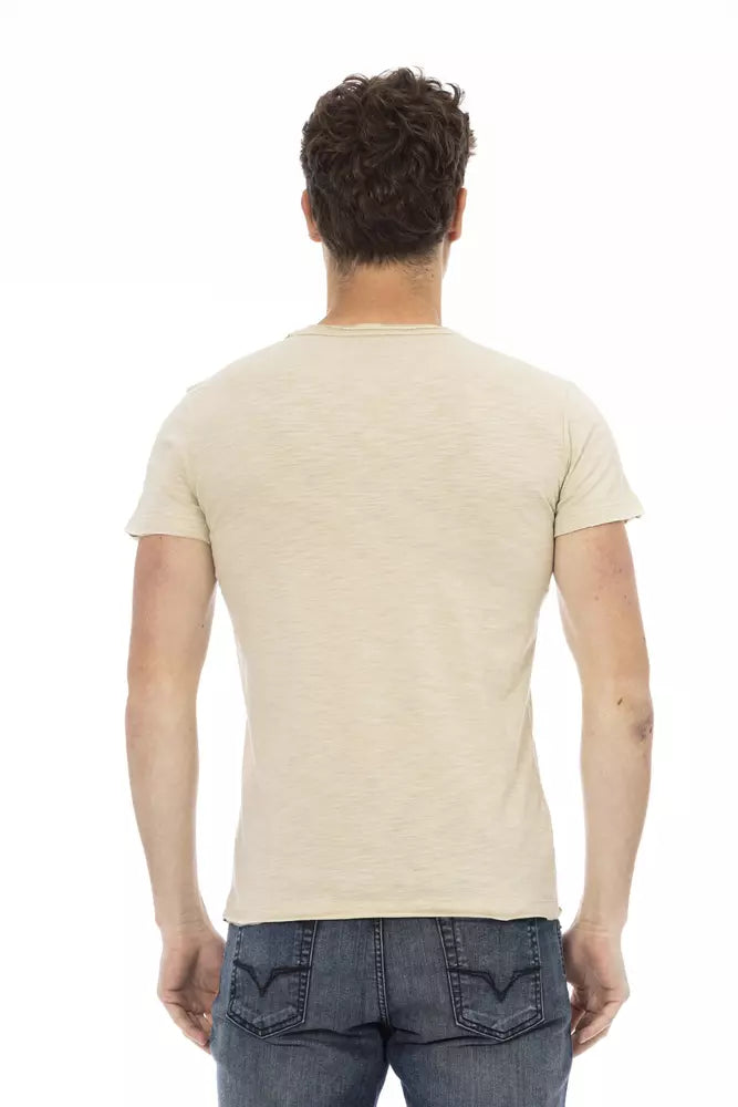 Trussardi Action Beige Cotton Men T-Shirt - Luxe Nova