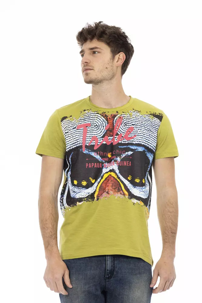 Trussardi Action Green Cotton Men T-Shirt - Luxe Nova
