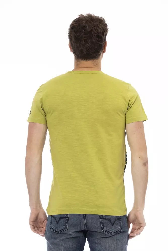 Trussardi Action Green Cotton Men T-Shirt - Luxe Nova