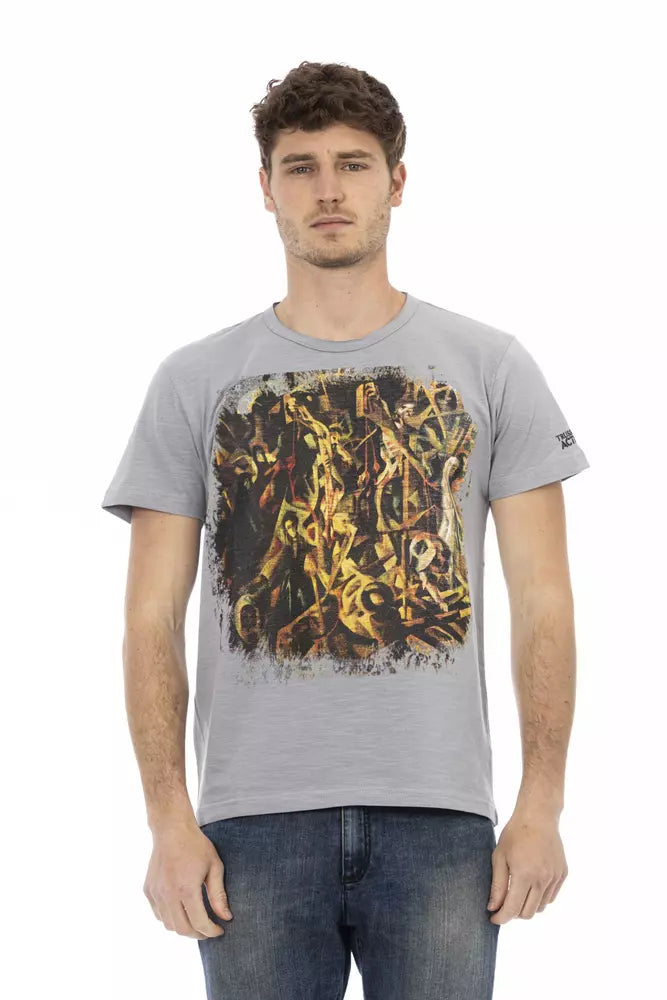 Trussardi Action Gray Cotton Men T-Shirt - Luxe Nova