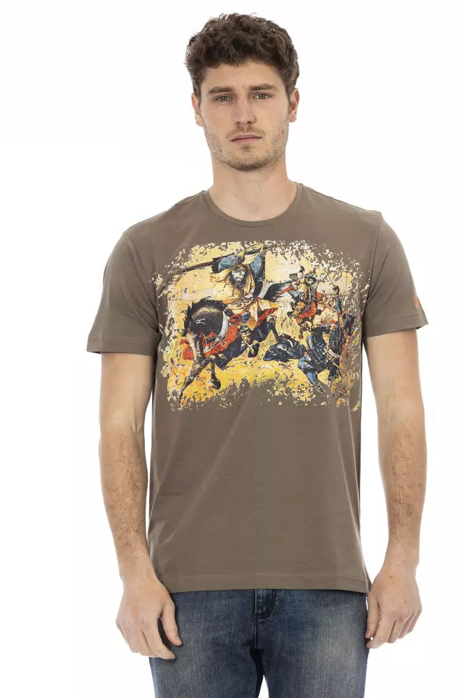 Trussardi Action Brown Cotton Men T-Shirt - Luxe Nova