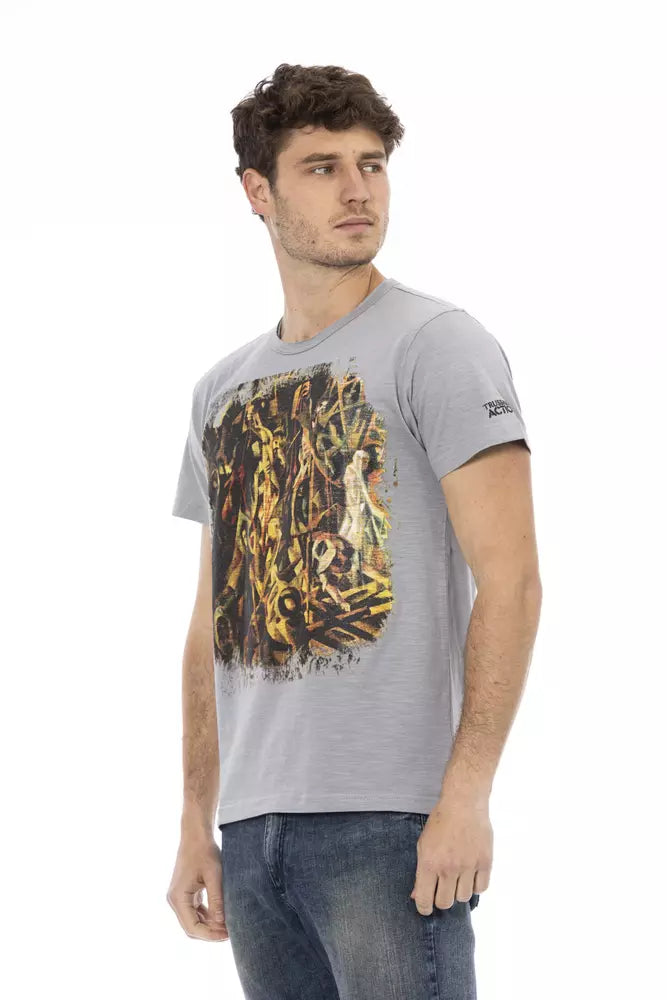 Trussardi Action Gray Cotton Men T-Shirt - Luxe Nova
