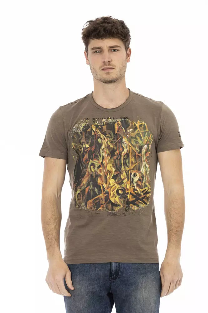 Trussardi Action Brown Cotton Men T-Shirt - Luxe Nova
