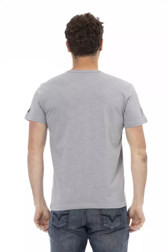 Trussardi Action Gray Cotton Men T-Shirt - Luxe Nova