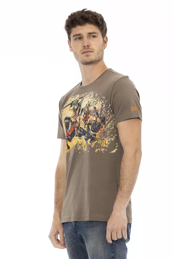Trussardi Action Brown Cotton Men T-Shirt - Luxe Nova