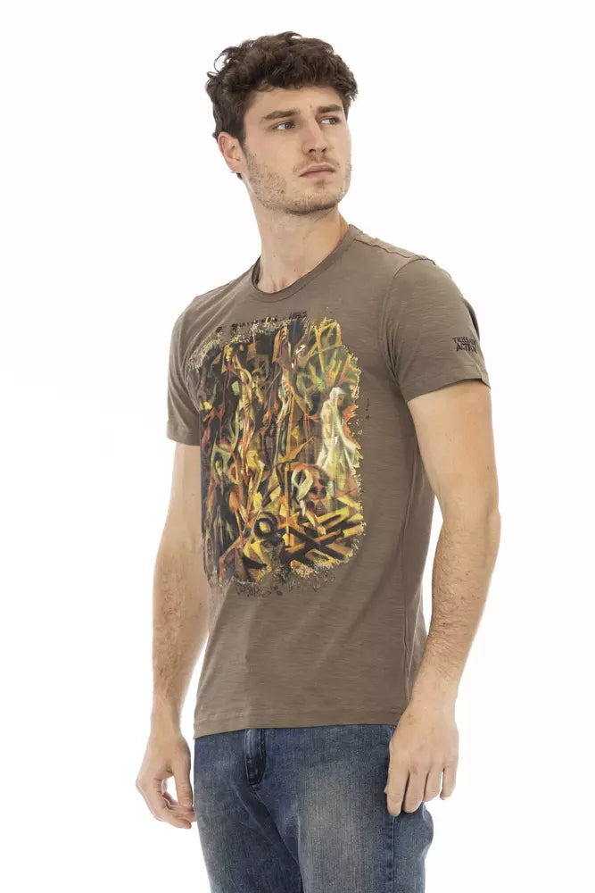 Trussardi Action Brown Cotton Men T-Shirt - Luxe Nova
