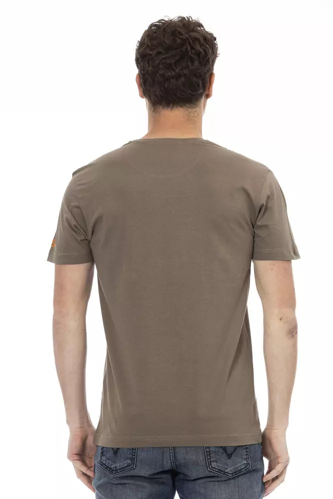 Trussardi Action Brown Cotton Men T-Shirt - Luxe Nova