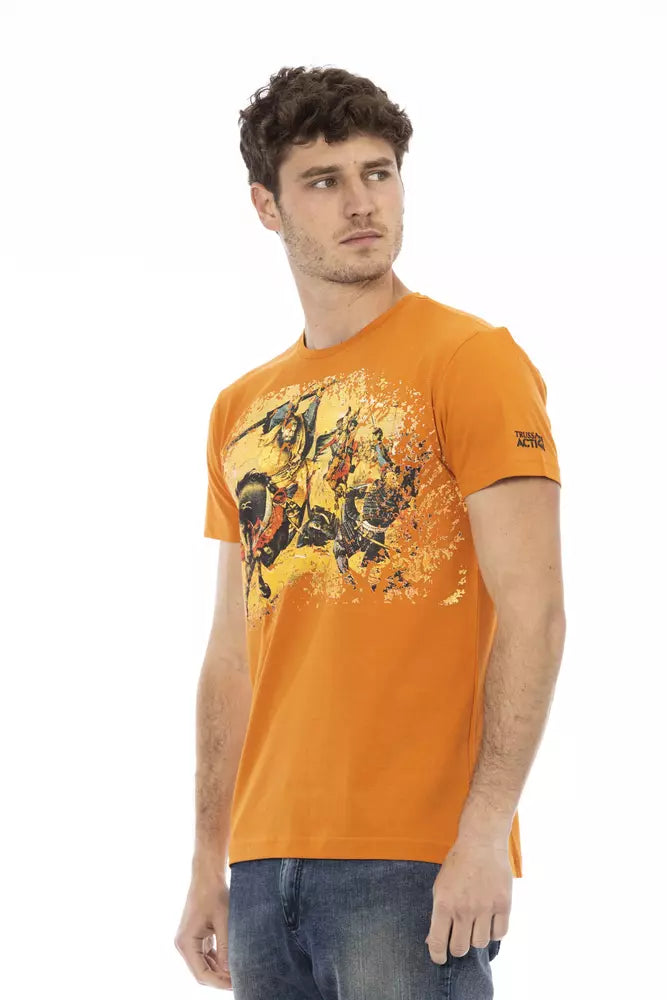 Trussardi Action "Orange Cotton Men T-Shirt" - Luxe Nova