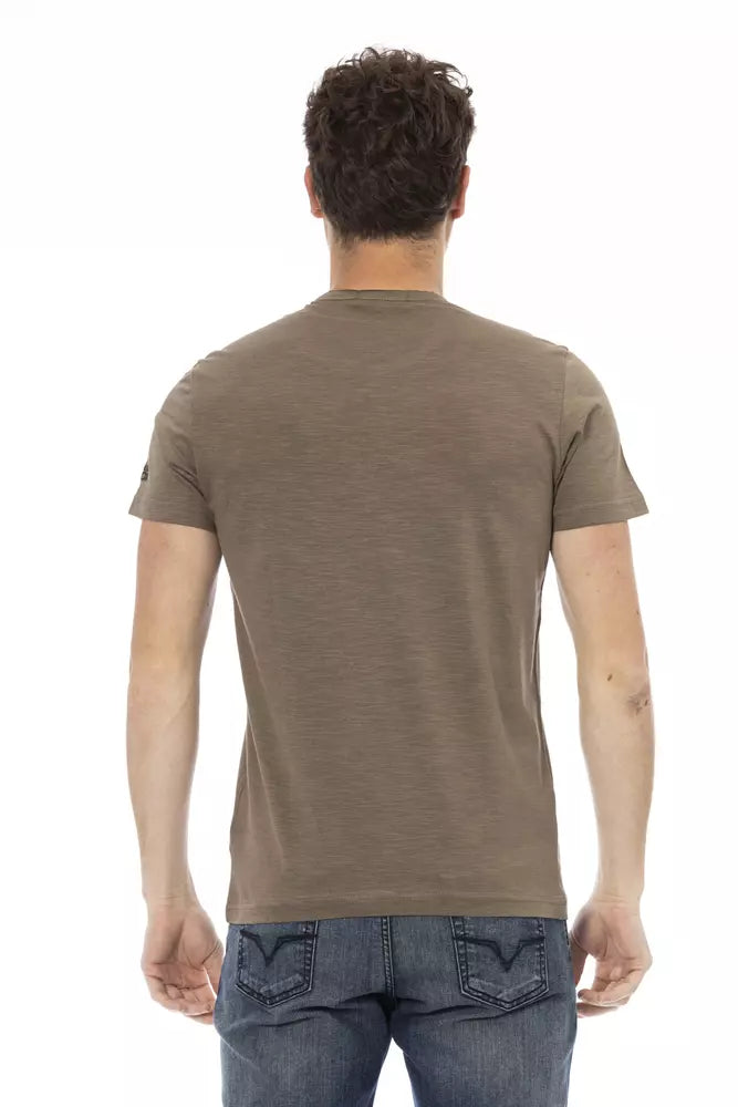Trussardi Action Brown Cotton Men T-Shirt - Luxe Nova