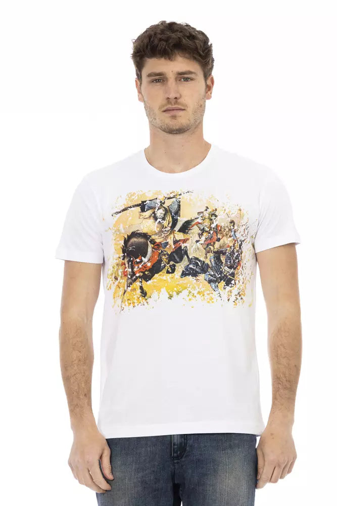 Trussardi Action White Cotton Men T-Shirt - Luxe Nova