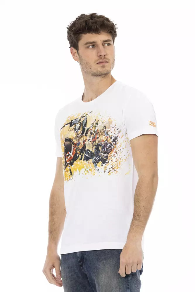 Trussardi Action White Cotton Men T-Shirt - Luxe Nova