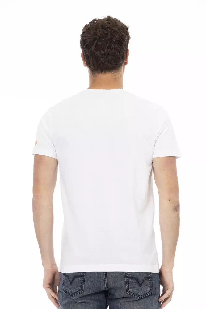 Trussardi Action White Cotton Men T-Shirt - Luxe Nova