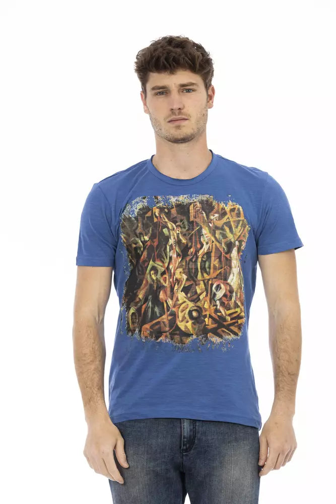 Trussardi Action Blue Cotton Men T-Shirt - Luxe Nova