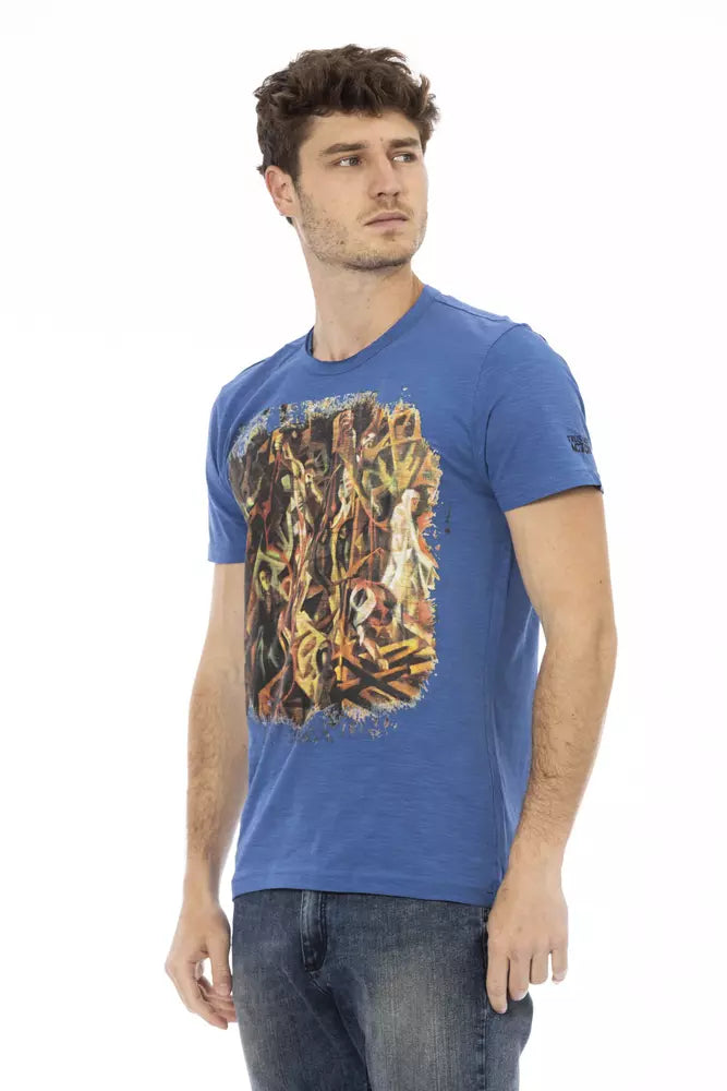 Trussardi Action Blue Cotton Men T-Shirt - Luxe Nova