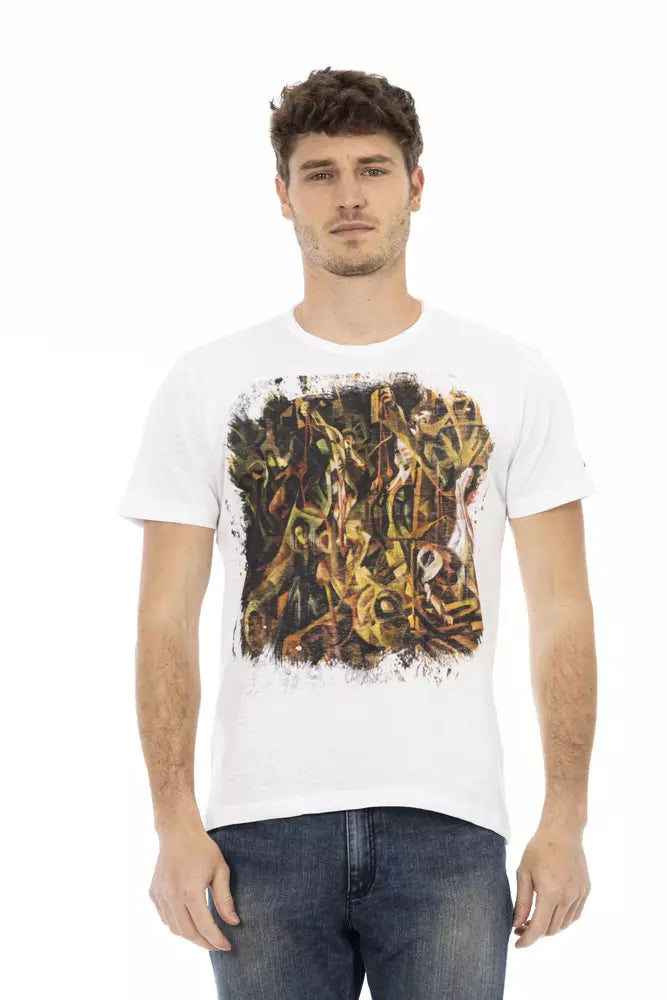 Trussardi Action White Cotton Men's T-Shirt - Luxe Nova