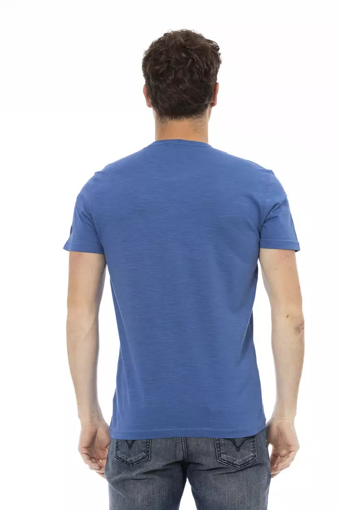 Trussardi Action Blue Cotton Men T-Shirt - Luxe Nova