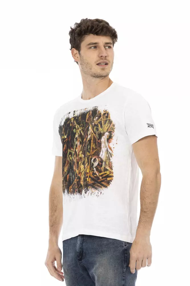 Trussardi Action White Cotton Men's T-Shirt - Luxe Nova