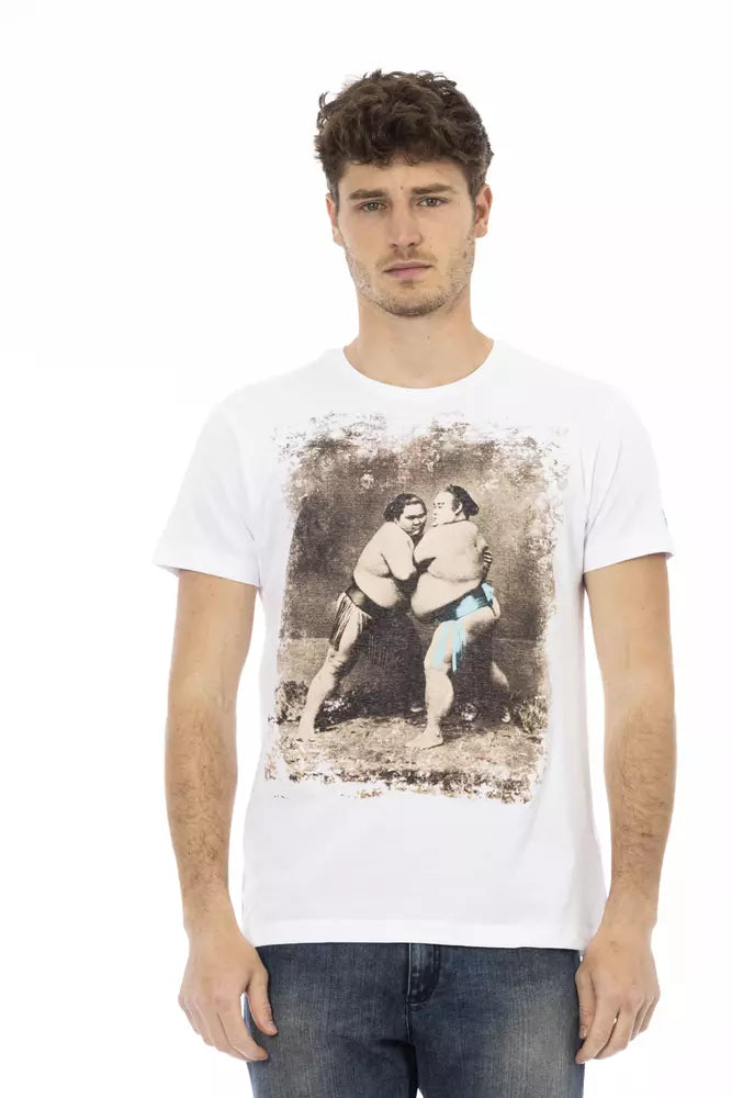 Trussardi Action White Cotton Men's T-Shirt - Luxe Nova
