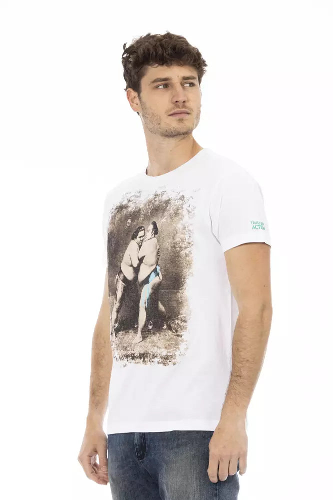 Trussardi Action White Cotton Men's T-Shirt - Luxe Nova