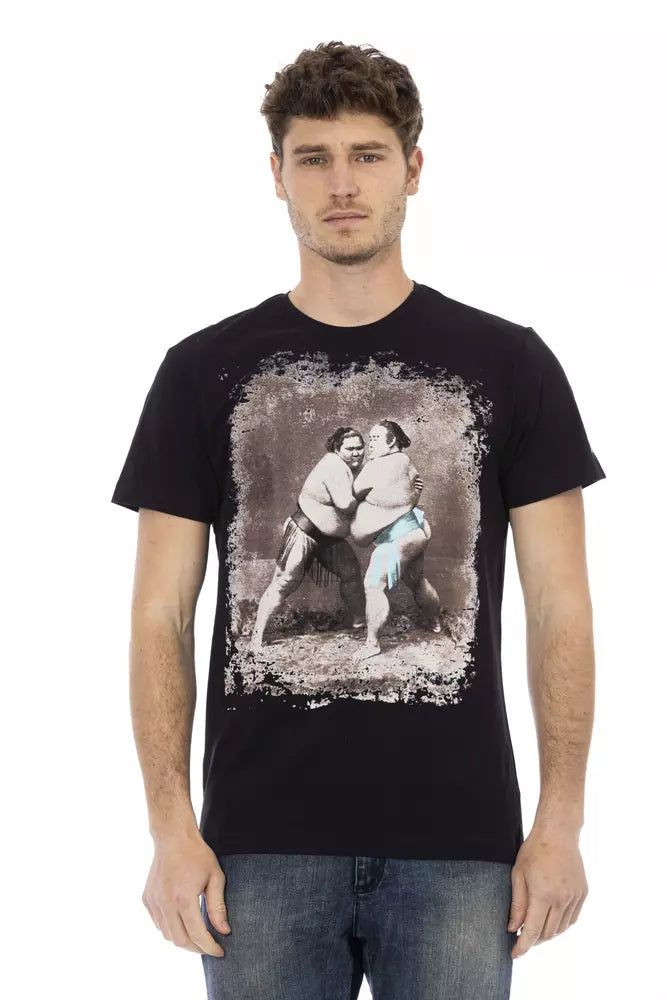 Trussardi Action Black Cotton Men T-Shirt - Luxe Nova
