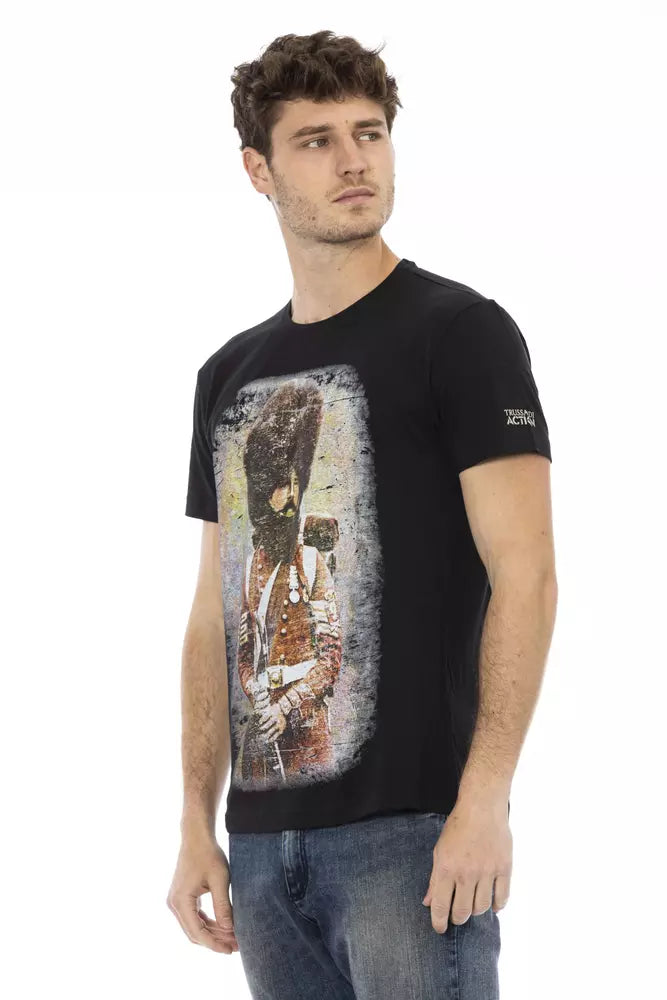 Trussardi Action Black Cotton Men's T-Shirt - Luxe Nova