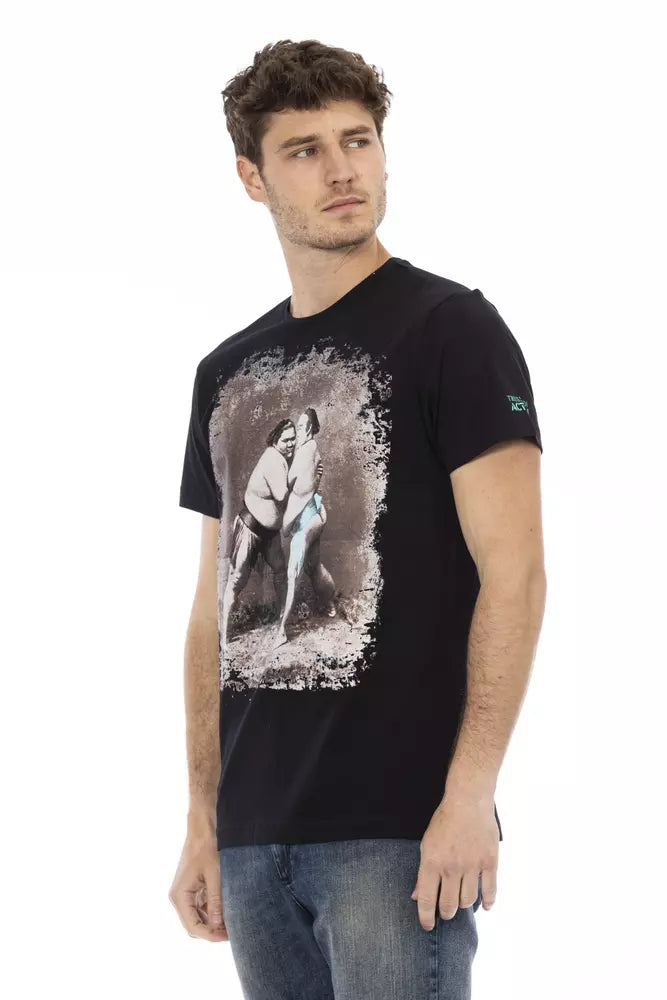 Trussardi Action Black Cotton Men T-Shirt - Luxe Nova
