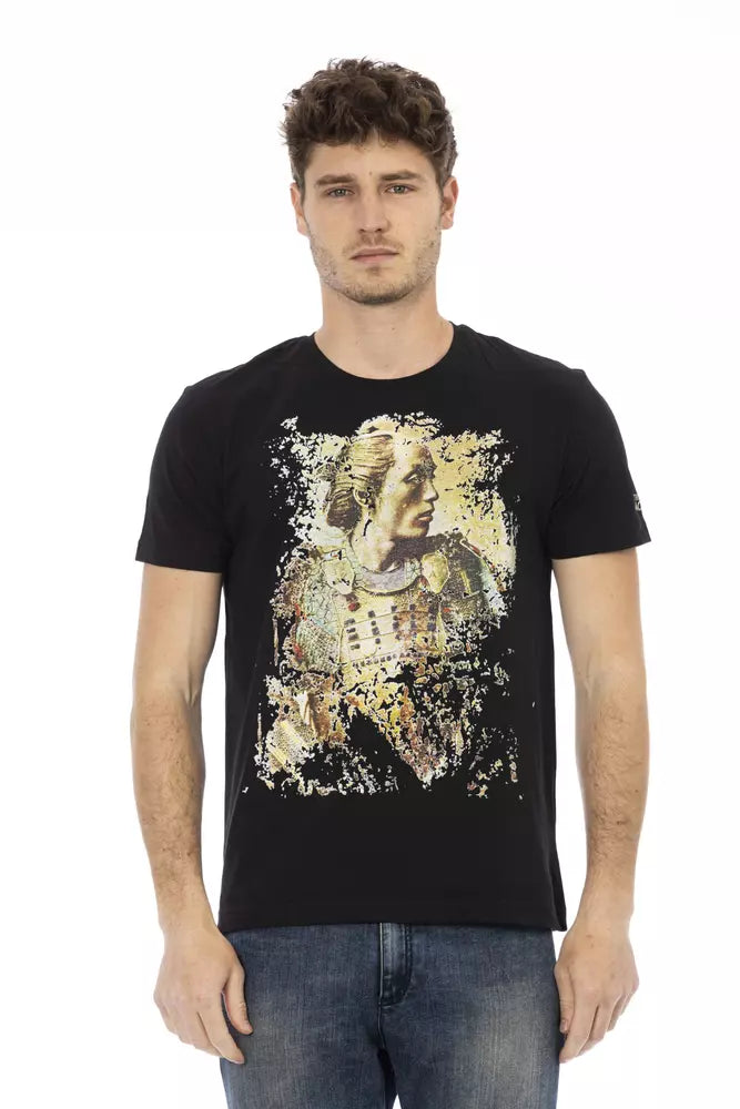 Trussardi Action Black Cotton Men T-Shirt - Luxe Nova