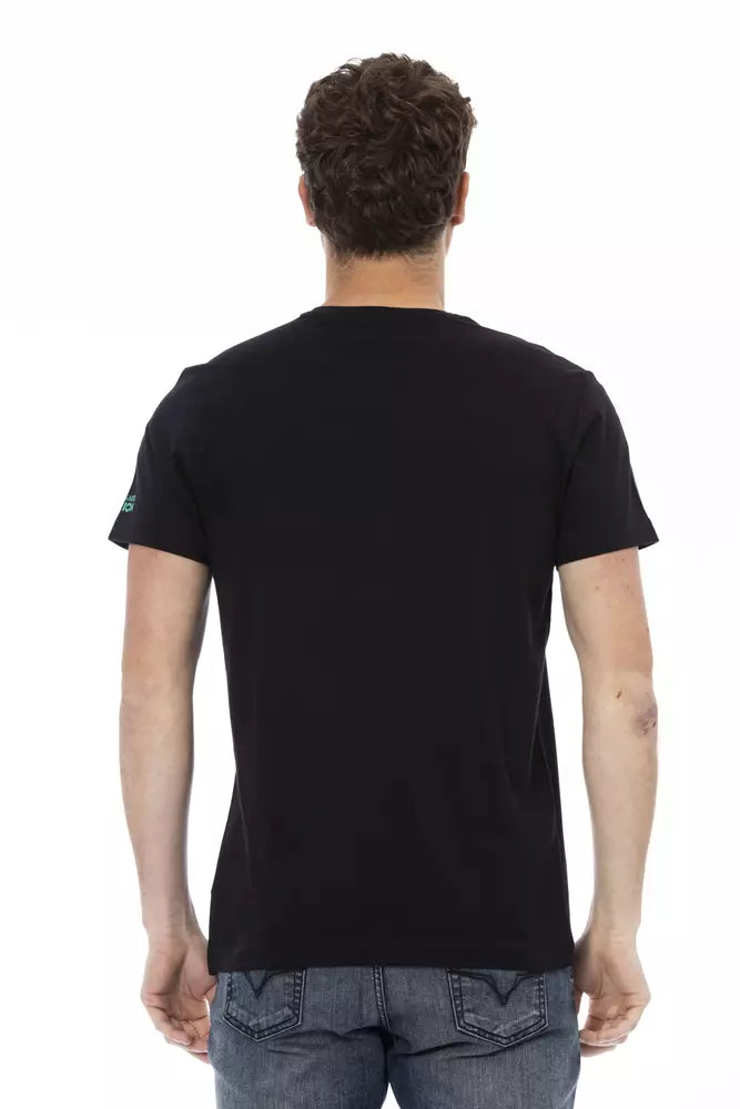 Trussardi Action Black Cotton Men T-Shirt - Luxe Nova