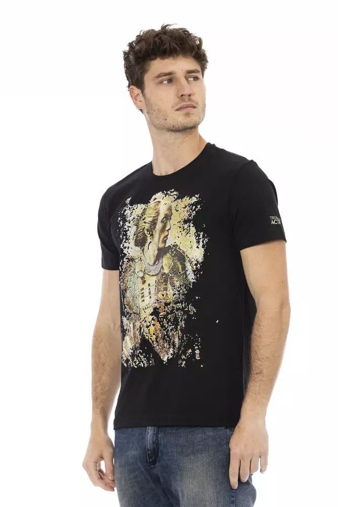 Trussardi Action Black Cotton Men T-Shirt - Luxe Nova
