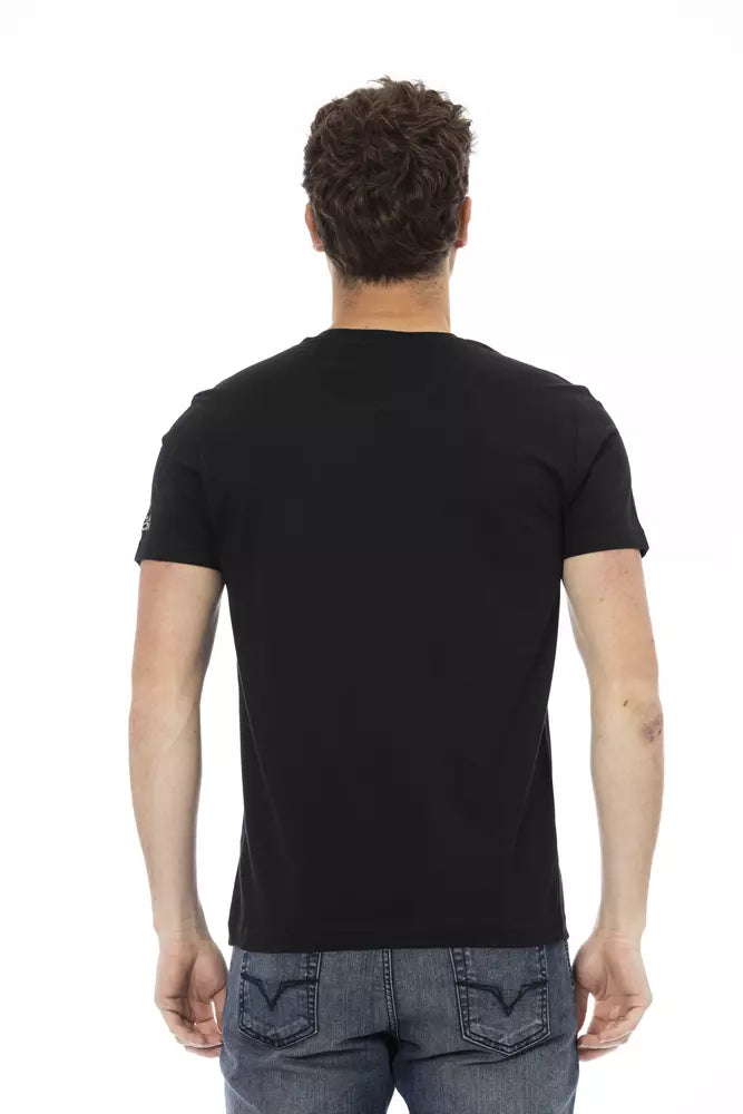 Trussardi Action Black Cotton Men T-Shirt - Luxe Nova