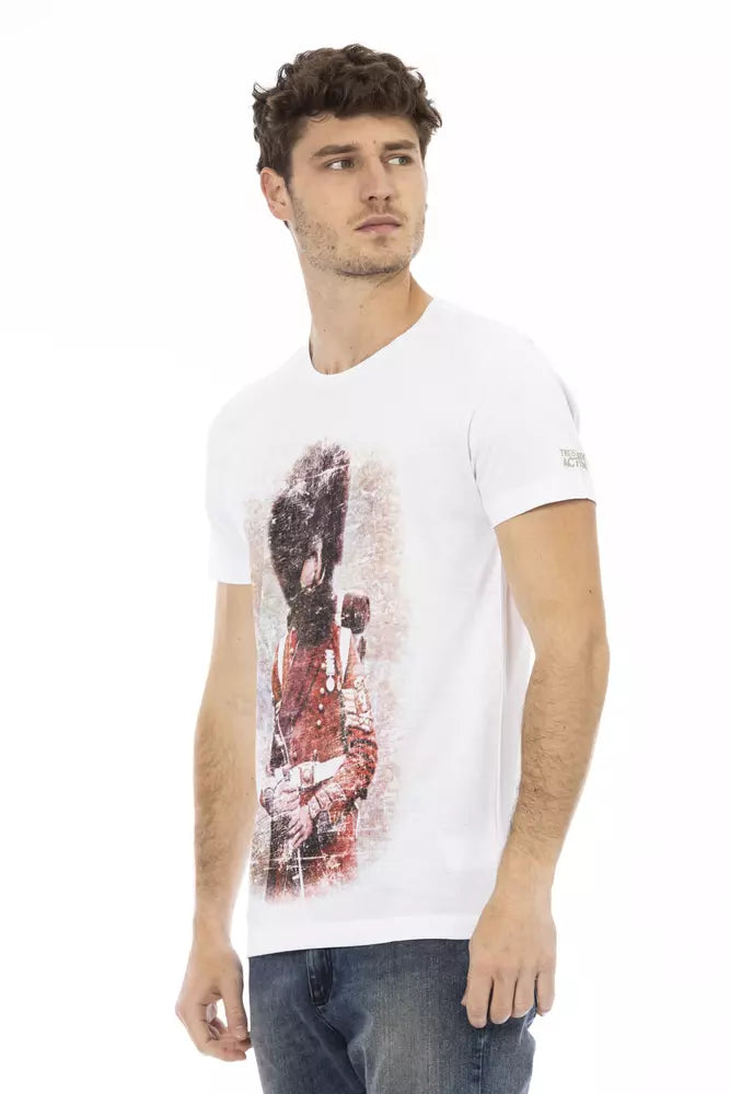Trussardi Action White Cotton Men T-Shirt - Luxe Nova
