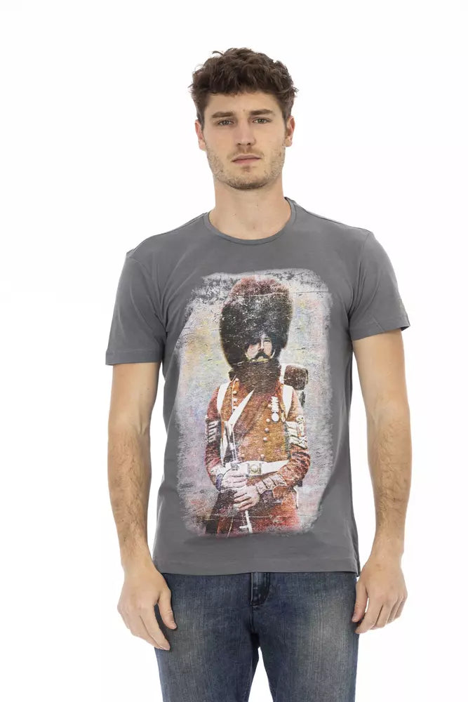 Trussardi Action Gray Cotton Men T-Shirt - Luxe Nova