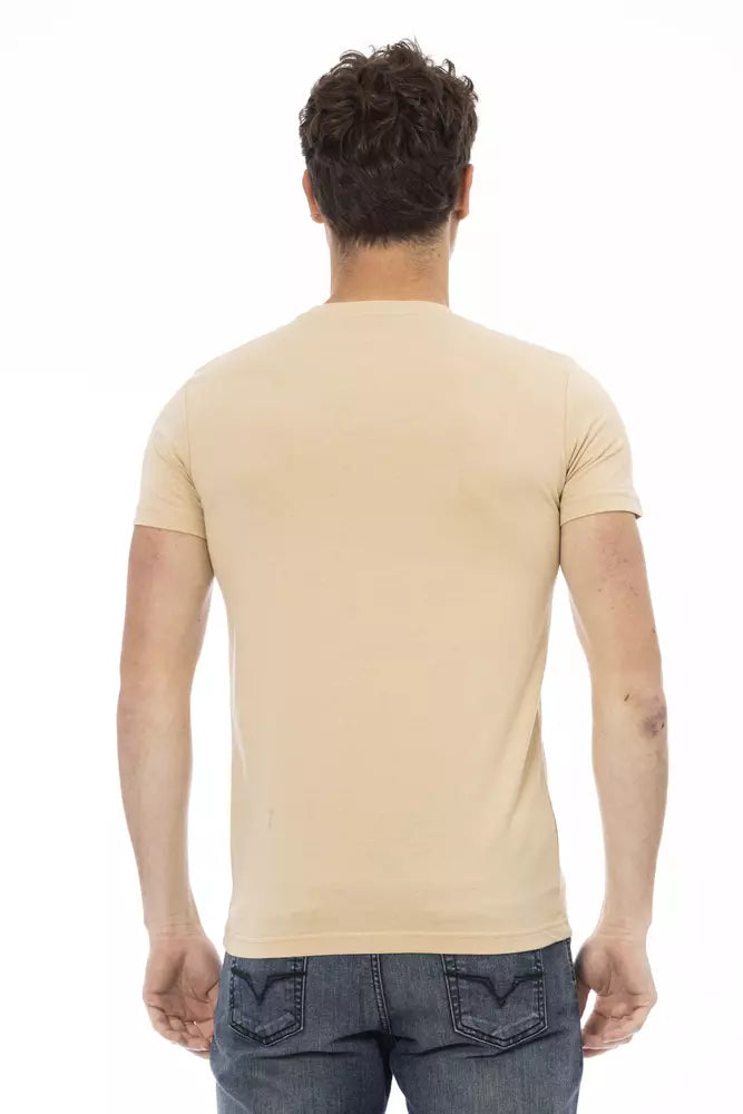 Trussardi Action Beige Cotton Men T-Shirt - Luxe Nova