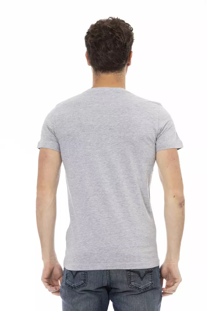 Trussardi Action Gray Cotton Men T-Shirt - Luxe Nova
