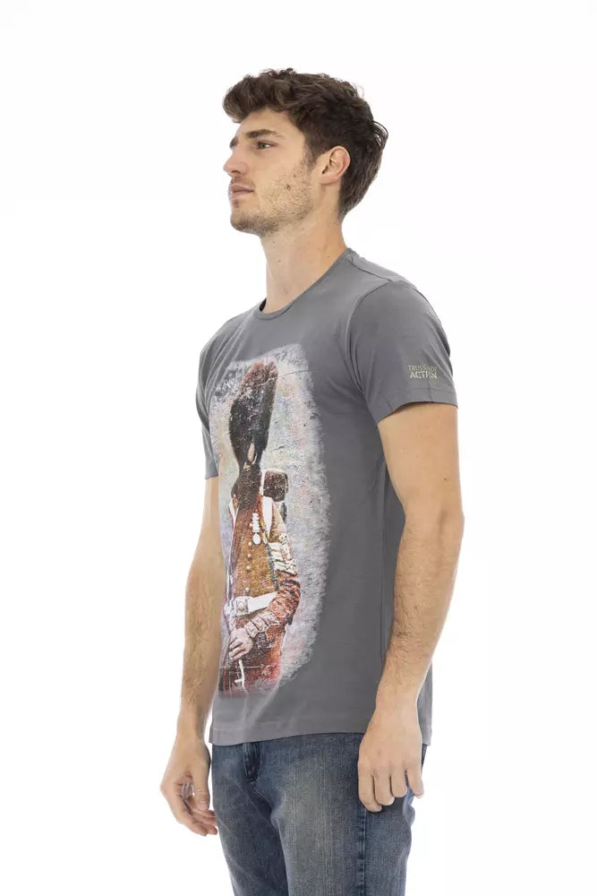 Trussardi Action Gray Cotton Men T-Shirt - Luxe Nova