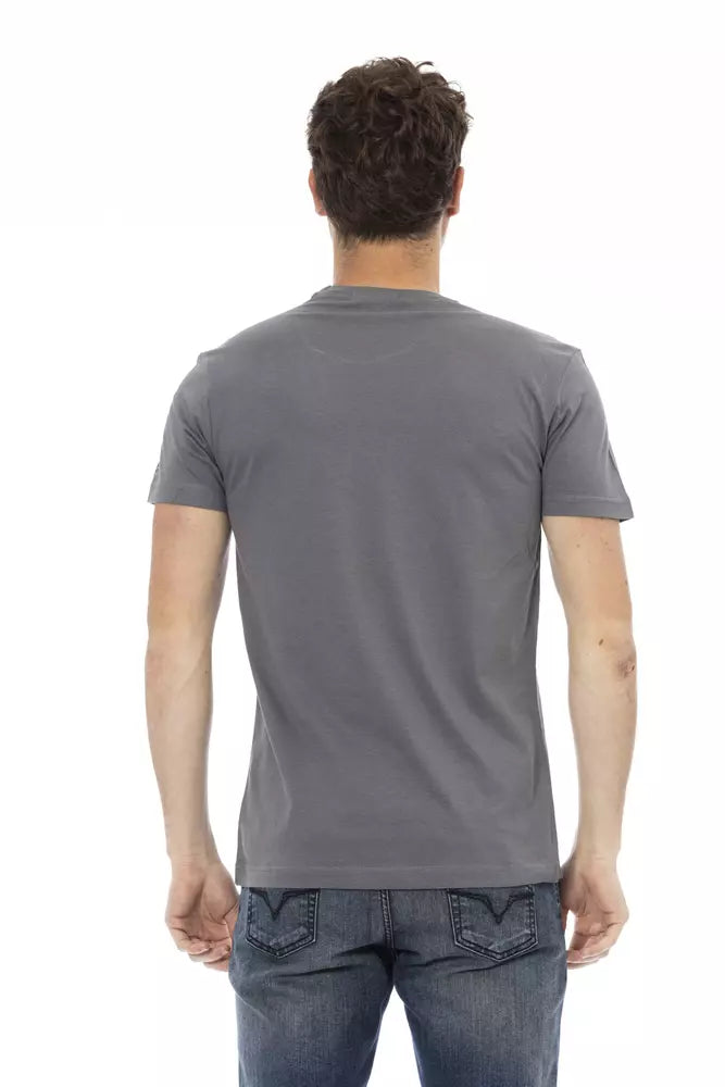 Trussardi Action Gray Cotton Men T-Shirt - Luxe Nova
