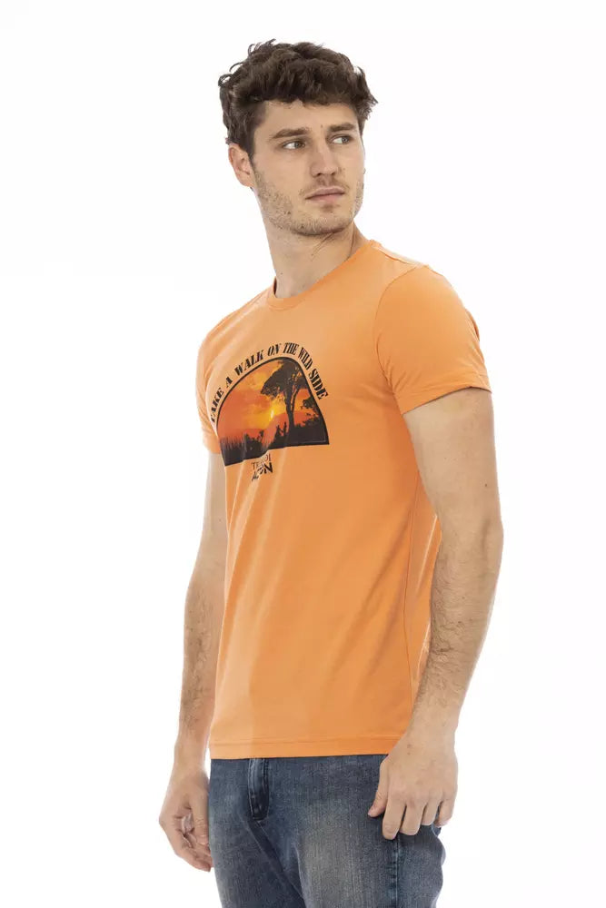 Trussardi Action Orange Cotton Men T-Shirt - Luxe Nova