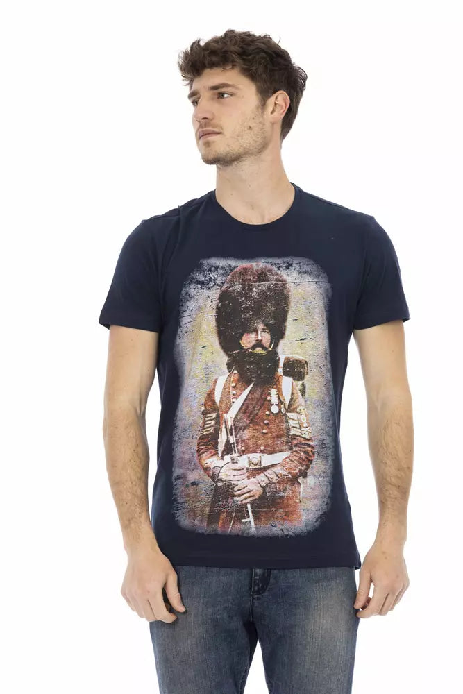 Trussardi Action Blue Cotton Men T-Shirt - Luxe Nova
