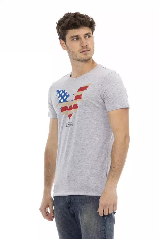 Trussardi Action Gray Cotton Men T-Shirt - Luxe Nova