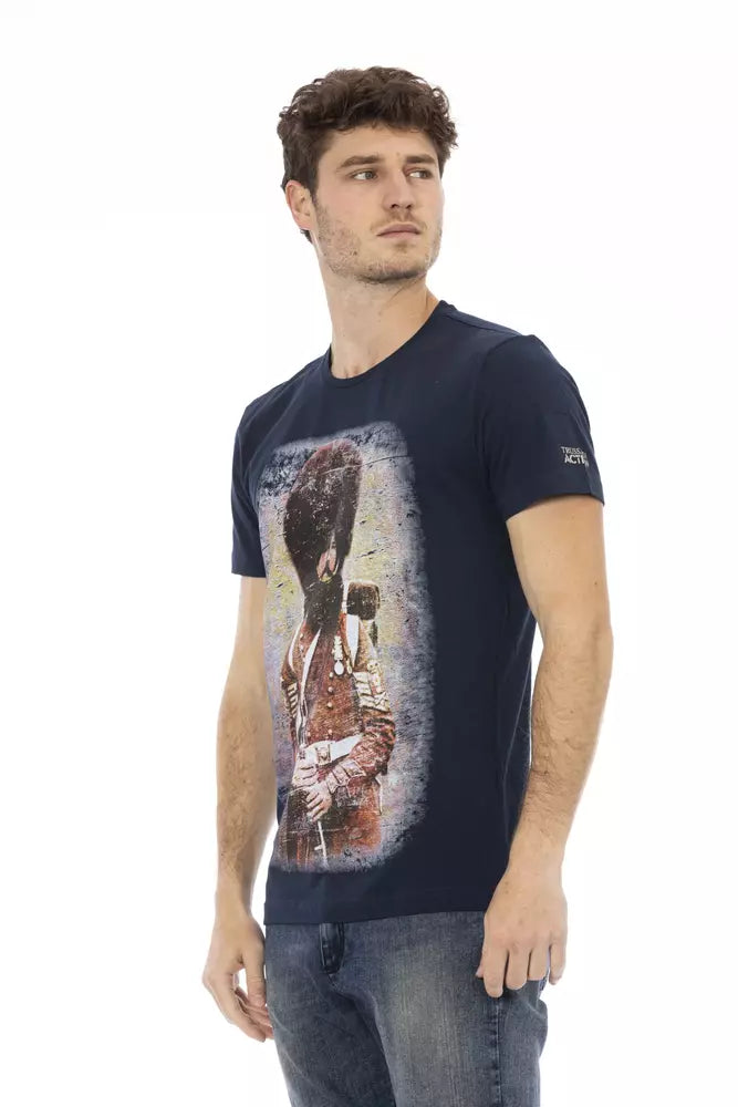 Trussardi Action Blue Cotton Men T-Shirt - Luxe Nova