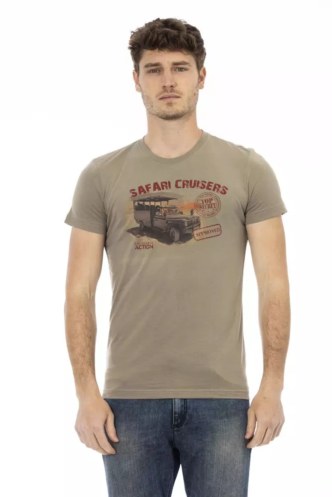 Trussardi Action Green Cotton Men T-Shirt - Luxe Nova